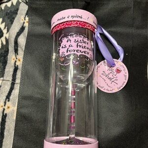 NIP Top Shelf “Sister” Pink Drinkware Barware